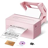 Arrvel Bluetooth Thermal Label Printer w/ Stand, 4x6 Shipping Label Printer | Wireless Printing for Small Business, Compatible with iPhone Android Windows Mac, Works with Amazon USPS Etsy &amp; Shopify, Pink