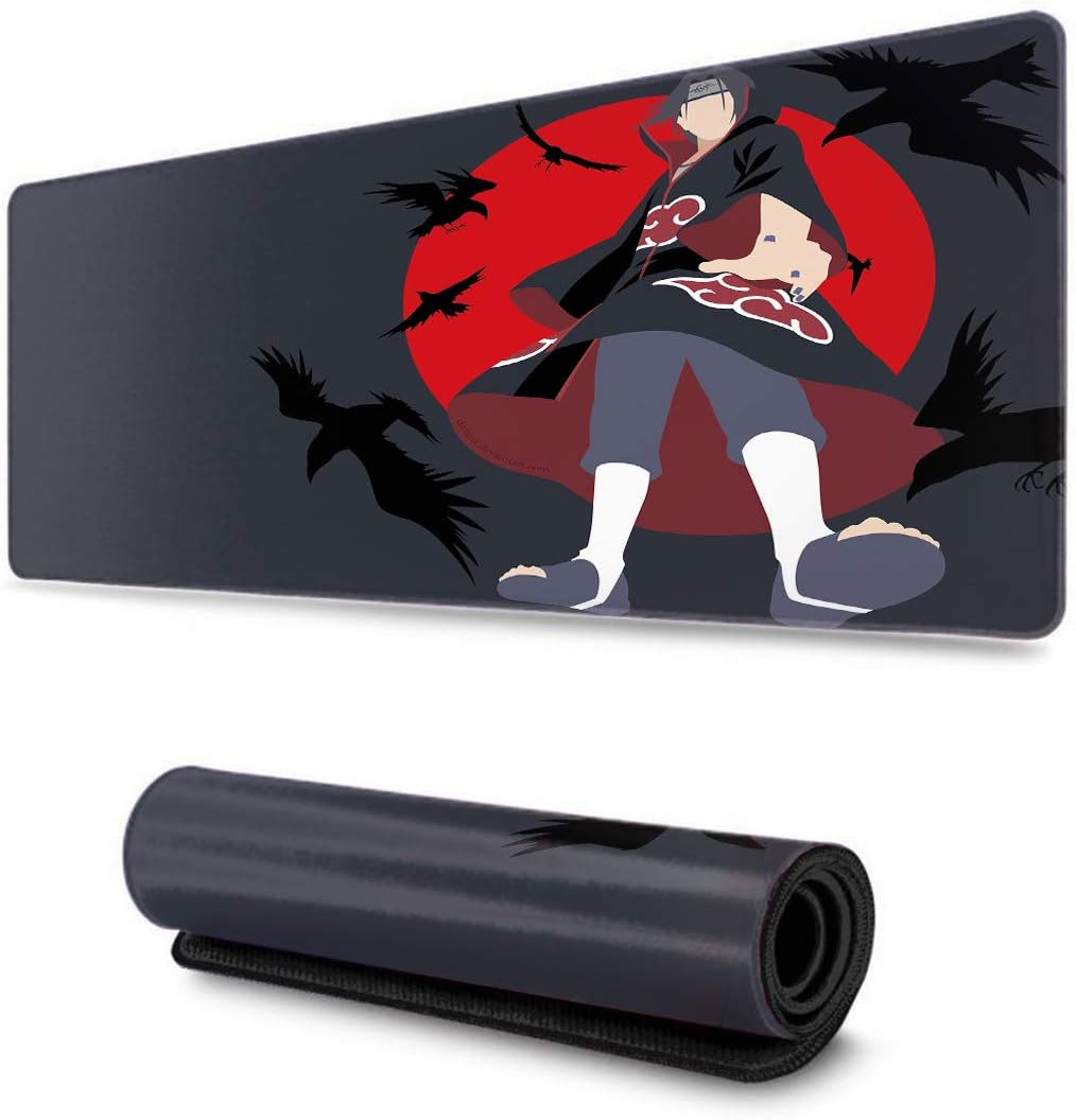 Large Gaming Mouse Pad Professional Gaming Mouse Pad for Uzumaki Naruto Sakura, Custom Design Stitched Edges Anti Slip Rubber Base-11.8x31.5x0.2 in