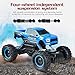 DOUBLE E RC Cars Newest 1: 12 Scale Remote Control Car with Two Rechargeable Batteries & Dual Motors Off Road RC Trucks, High Speed Racing Car for Kids, Blue