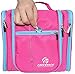 Hanging Toiletry Bag Extra Large Capacity | Premium Travel Organizer Bags For Men And Women | Durable Waterproof Nylon Bathroom, Shower, Makeup Bag For Toiletries, Cosmetics, Brushes, Shampoo (Pink)