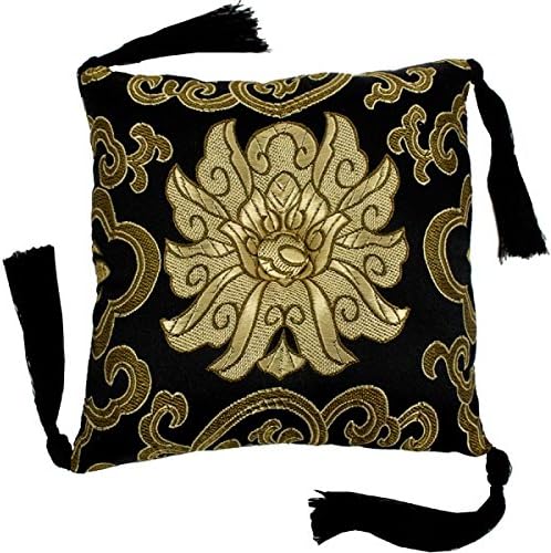 Singing and Meditation Brocade Bowl Cushion (Black); 5"