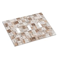 3d Vintage Wood Squares Pattern 3 Gang Artistic