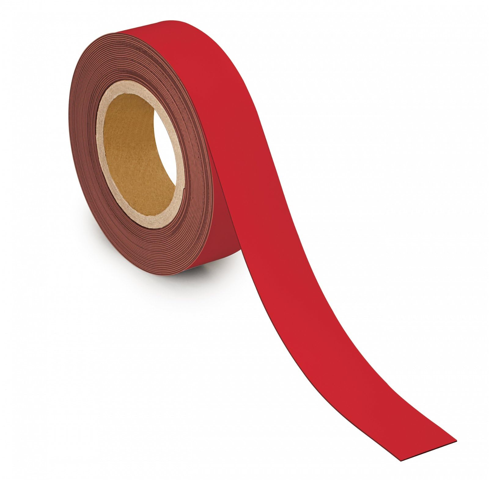 MAUL Labelling Tape 40 mm x 1 mm, Writeable Tape with Magnetic Backing, Versatile in Office, Workshop, Warehouse and Kitchen, Can Be Cut to Size, 10 m Length, Red