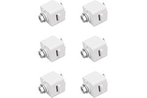 KAYYELAMP Set of Six J-Type Single Circuit 2-Wire Track Adapter Light Fittings Track Accessories Standing Finish for Stage Lighting DIY J Connection Compatible Parts White Tracking Connectors