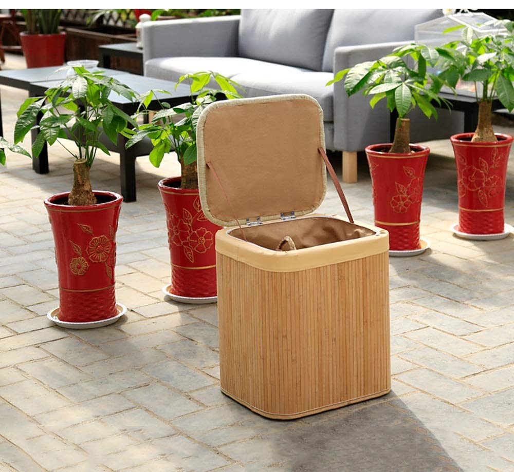 26 38 cm AOLI Tragbarer Hocker Haushalts-Bambus-Aufbewahrungshocker