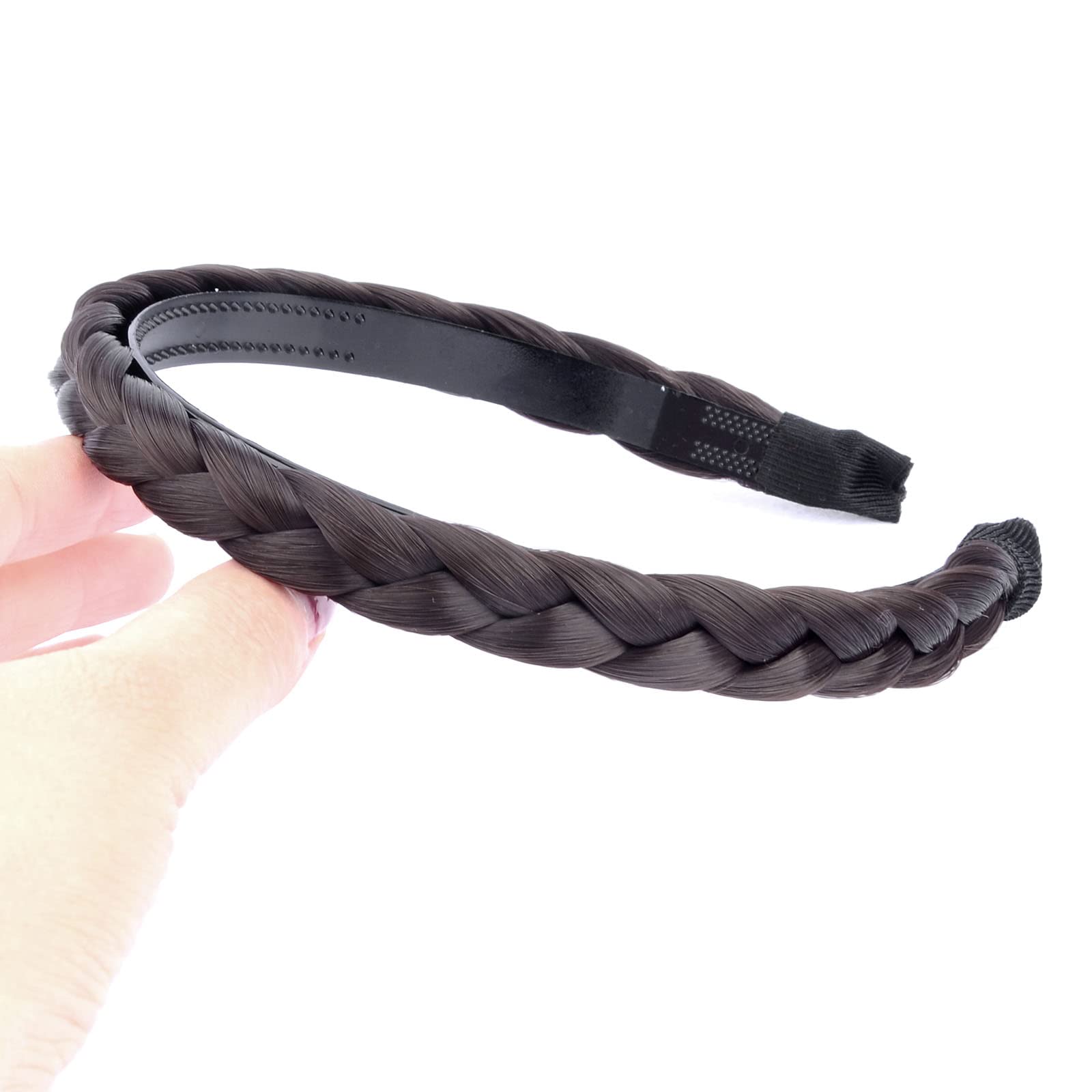BOBIYA Synthetic Hair Plait Headbands for Women Braided Hair Headband with Teeth (Chocolate) — image 1