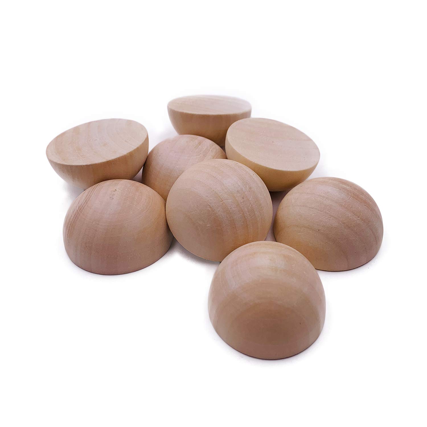 Unfinished Split Wood Balls 20 Pcs 5cm Diameters Half Wooden Balls Mini Hemisphere Half Craft Balls for DIY Projects Arts and Craft Supplies