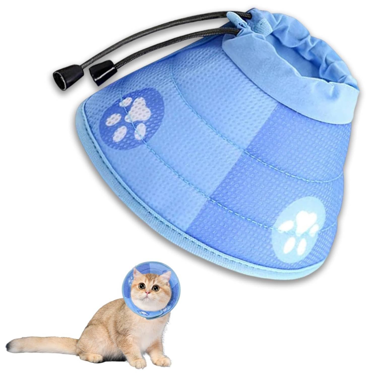 JOYVOX Adjustable Soft Cat Cone Collar for Comfortable Recovery After Surgery and Grooming - Breathable, Easy-to-Clean Pet Cone for Cats and Kittens