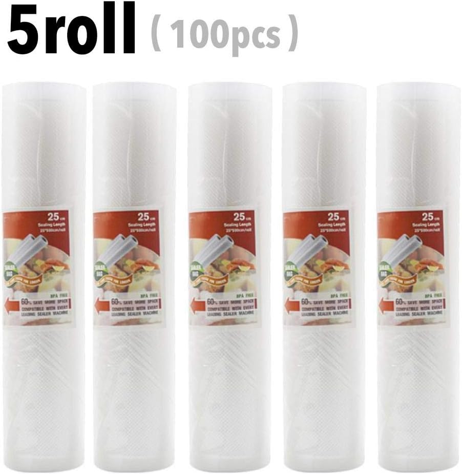 Vacuum Sealer Machine For Food Preservation Automatic Food Sealer With Bags And Rolls Starter Kit Automatic Operation Vacuum Air Sealing System Starter With 10 Vacuum Bags For Food Saver, White