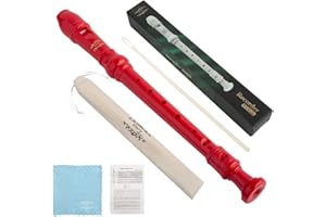 GLORY ESTD. 1962 Glory Soprano Recorder Instrument for Kids Beginner, German Fingering C Key Recorder Instrument,Red