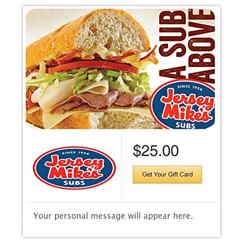 Jersey Mike's Gift Cards Configuration Asin - Email Delivery