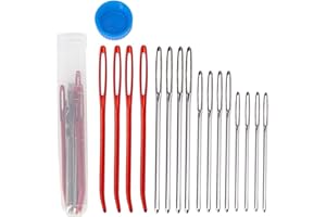MOFUIRY 16 PCS Jumbo Bent Tip Tapestry Needles and Large-Eye Blunt Steel Darning Yarn Needles Sewing Needles for Knitting Crochet 1