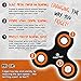 Black Fidget Spinner EDC for Stress, Focus, Spinning Fidgeting and Anxiety Toy for Adults and Children with ADHD, OCD, Hyperactivity Tri-Spinning Hybrid Si3N4 Ceramic Bearings, Orange and Black