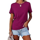 Minetom Women’s T Shirts Color Block Short Sleeve Tops Casual Summer Tees