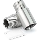 TAISHER 2PCS Stainless Steel Pipe Fittings, 1/2" NPT Male x 1/2" NPT Female Threaded, 2" Length Nipple Cast Pipe