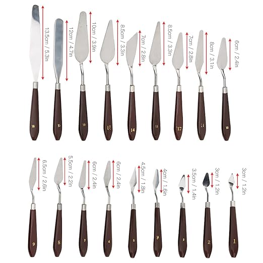 Oil Painting Tool, 18Pcs Scraper Knife, Art Supplies for Color Mixing