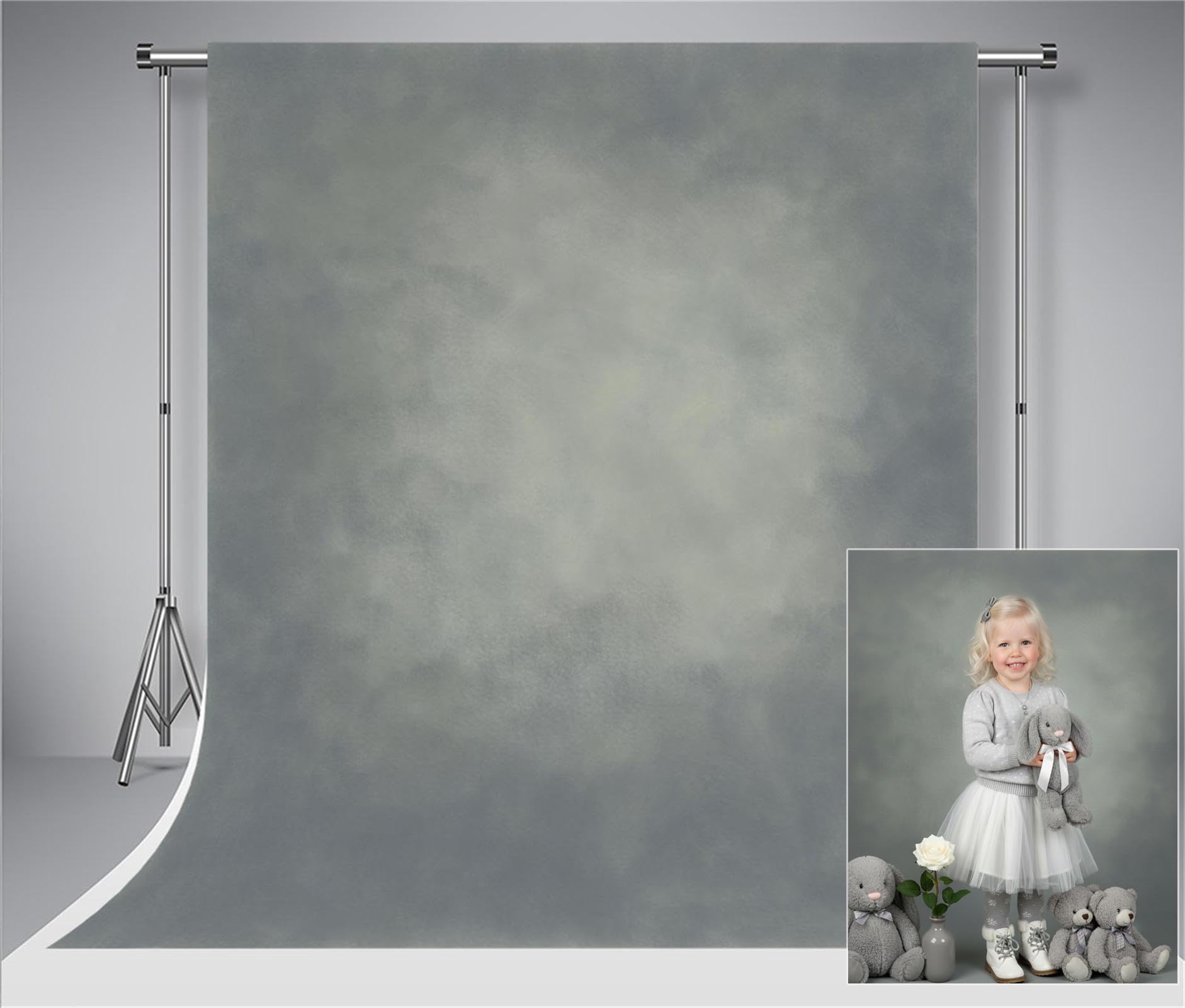 Kate 6.5X6.5ft/2x2m Photography Backdrop Grey Microfiber Abstract Background Retro Portrait Backdrops for Photography