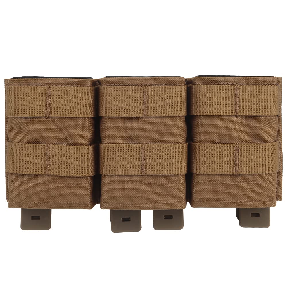 GYDEHUTJ Triple Molle Mag Pouch, 5.56 Tactical Open Top M4 M16 Magazine Holder Carrier with Quick Release Magazine Pouch Insert