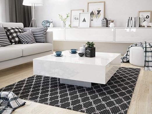 Sellon24 Miza Couchtisch Weiss Hochglanz Kaffeetisch Acryl 80x80 Quadratisch Modern Qualitat Iron 80 X 80 Cm Amazon De Kuche Haushalt