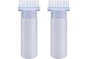 Catephe Hair Oiling Applicator, 2 Pack Upgrade Root Comb Applicator Bottle, 6 Ounce Bottle Applicator Brush with Graduated Scale(Upgrade 3th generations,Blue)