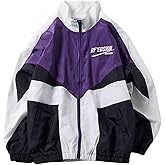 Wyeysyt Women Windbreaker Jacket Y2k Varsity Jackets Oversized Vintage 90s Jacket