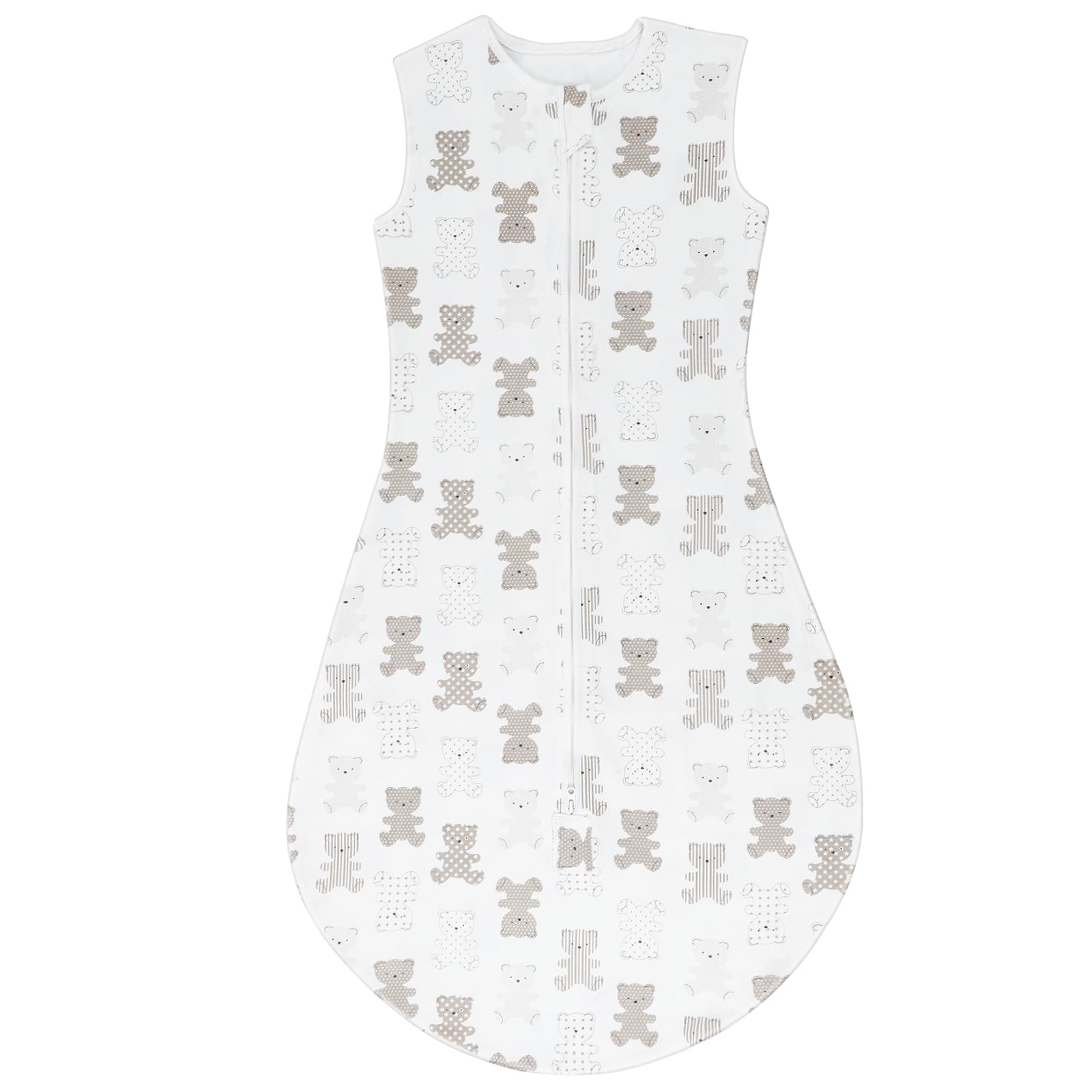 TOGOU2S Baby Sleeping Bag 6 to 18 Months, 0.5 Tog Sleeping Bag Baby with Adjustable Length 65-85cm, Soft Cotton Breathable Toddler Sleeping Bag, Bear Print