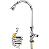 Cold Water Faucet Only,Single Handle Single Hole Cold Water Faucet High Arc Cold Sink Faucet for Outdoor Bars Restaurants Laundry Boat,campe (Chrome)