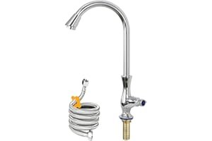 Cold Water Faucet Only,Single Handle Single Hole Cold Water Kitchen Faucet High Arc Cold Water Sink Faucet for Kitchen.Outdoo