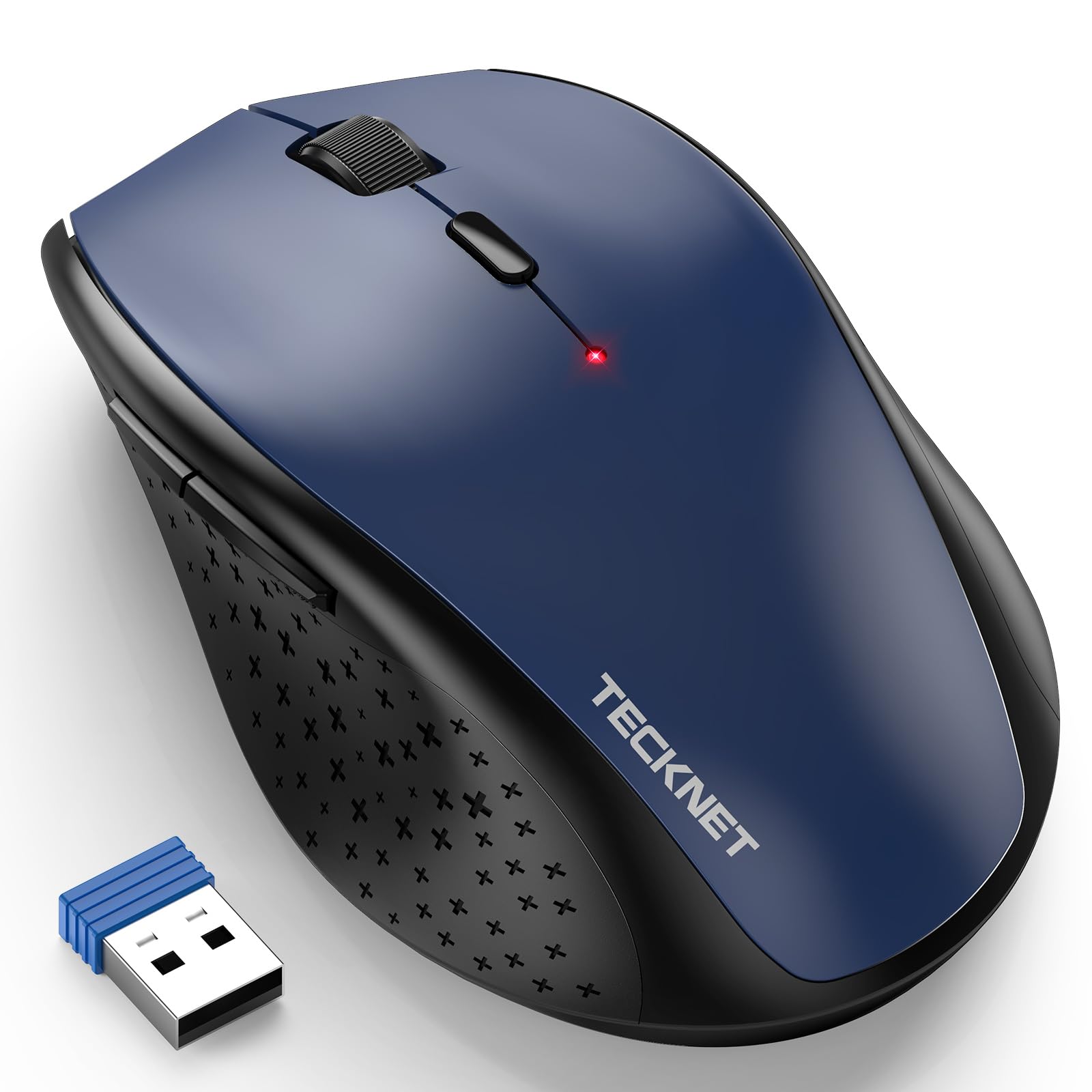 Photo 1 of TECKNET Wireless Mouse, 2.4G USB Computer Mouse with 6-Level Adjustable 4800 DPI, 30 Months Battery, Ergonomic Grips, 6 Buttons Portable for PC, Chromebook, Mac - Blue