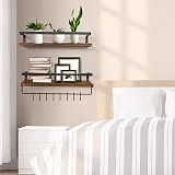 AGM Floating Shelves Wall Mounted Shelf Set of 2 with Towel Bar 33 lbs view 5