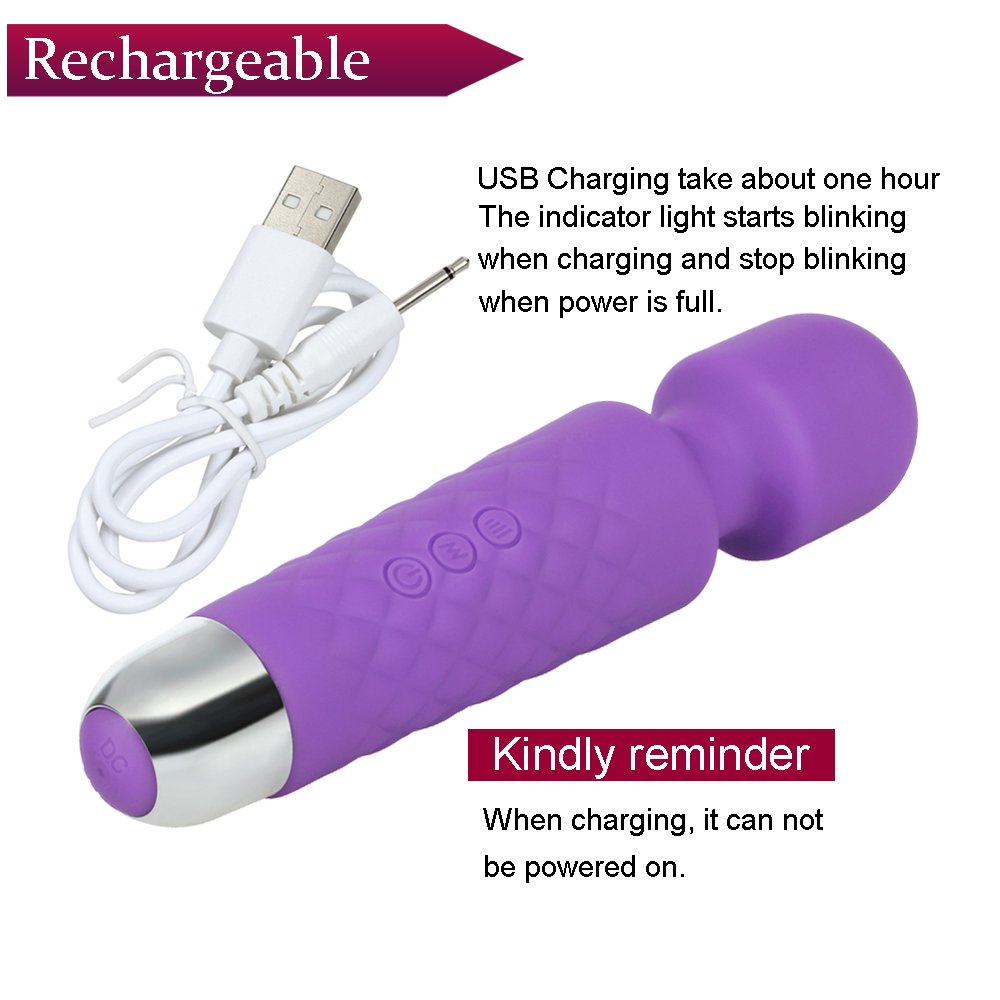 Clitoris Stimulator Clitoral Vibrator for Women,Mini 20 Vibration Patterns + 8 Speeds Rechargeable Powerful Wand Massager Adult Sex Toys,Wireless & Waterproof (Purple)