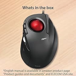 ELECOM DEFT Trackball Mouse, Wired, Finger