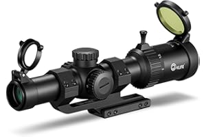 CVLIFE EagleFeather 1-4x24 LPVO Rifle Scope with 30mm Cantilever Mount, 5 Levels Red & Green Illumination Reticle, Second Foc
