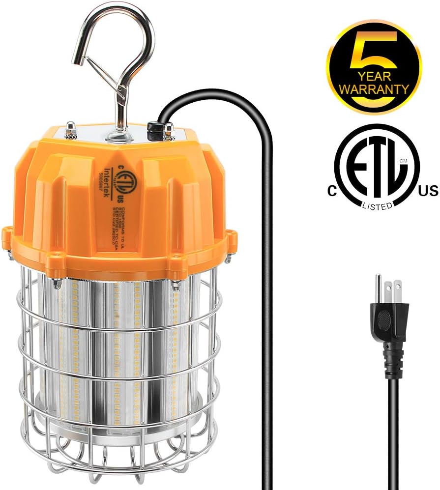 80W LED Temporary Work Light Portable Hanging Fixture Outdoor