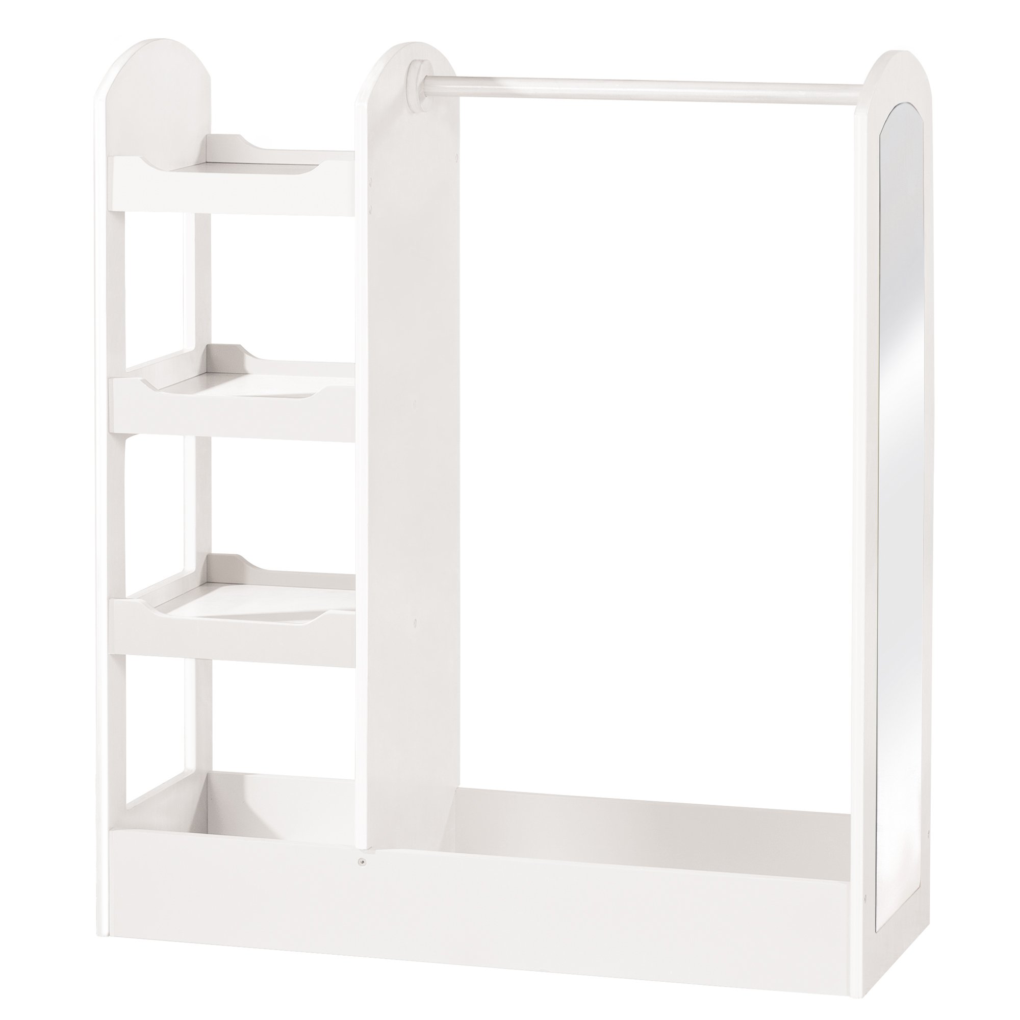 Roba Children’s Clothes Rail with Shelves and Large Mirror, White Wooden Finish