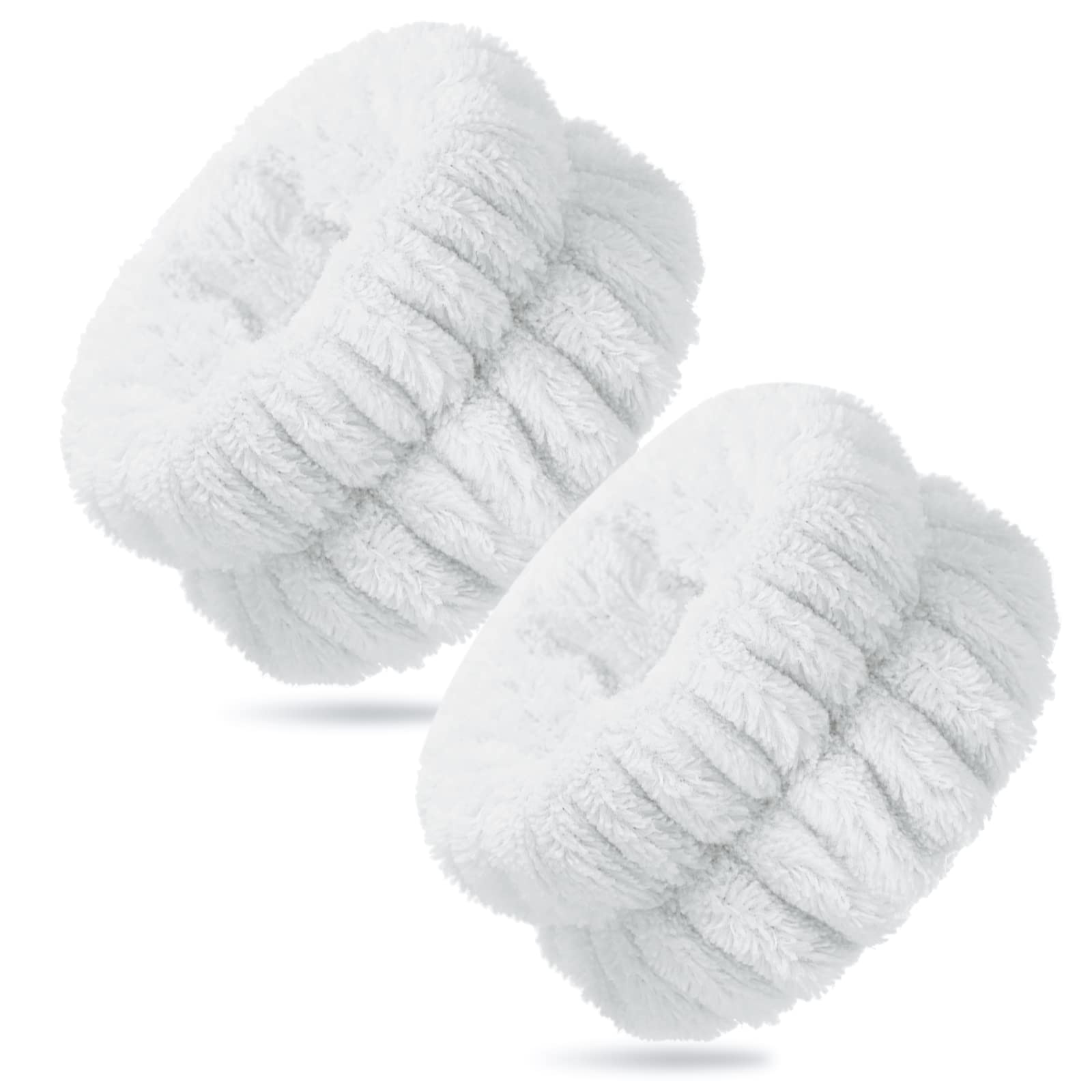 Xinnun Face Wash Wristbands Spa Washing Face Sweatbands Makeup Elastic Wrist Wash Band Absorbent Towel Wristband Wristbands for Skincare Women Girls Keep Liquid from Spilling Down Arms(White)