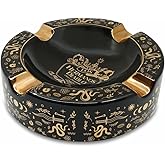 Los Hermanos Diablo Cigar Ashtray Luxury Ceramic 4 Slot Cigar Holder for Indoor and Outdoor Patio Smoking Large Premium Ashtray (Mystique)