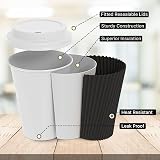 Zuvo 8 oz Takeaway Coffee Cups with Lids Ripple Kraft Pack of 50 Black view 6