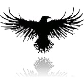 Yuzhuo Metal Viking Raven Wall Art Norse Mythology Crow Wall Decor with Gothic Metal Wall Sculpture Suitable for Living Room Bedroom Indoor Outdoor Garden Home (23.3L x 13W)