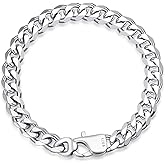ADMETUS 8mm Miami Cuban Link Chain Bracelets for Men, 925 Sterling Silver Cuban Mens Bracelets Jewelry Gifts, Available in 7/7.5/8/8.5/9 Inches