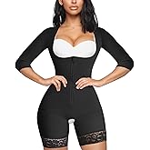 MERYOSZ Full Body Waist Trainer for Women Zipper Tummy Control Bodysuit Upper Arm Shaper Open Bust Slimmer Corset Shapewear