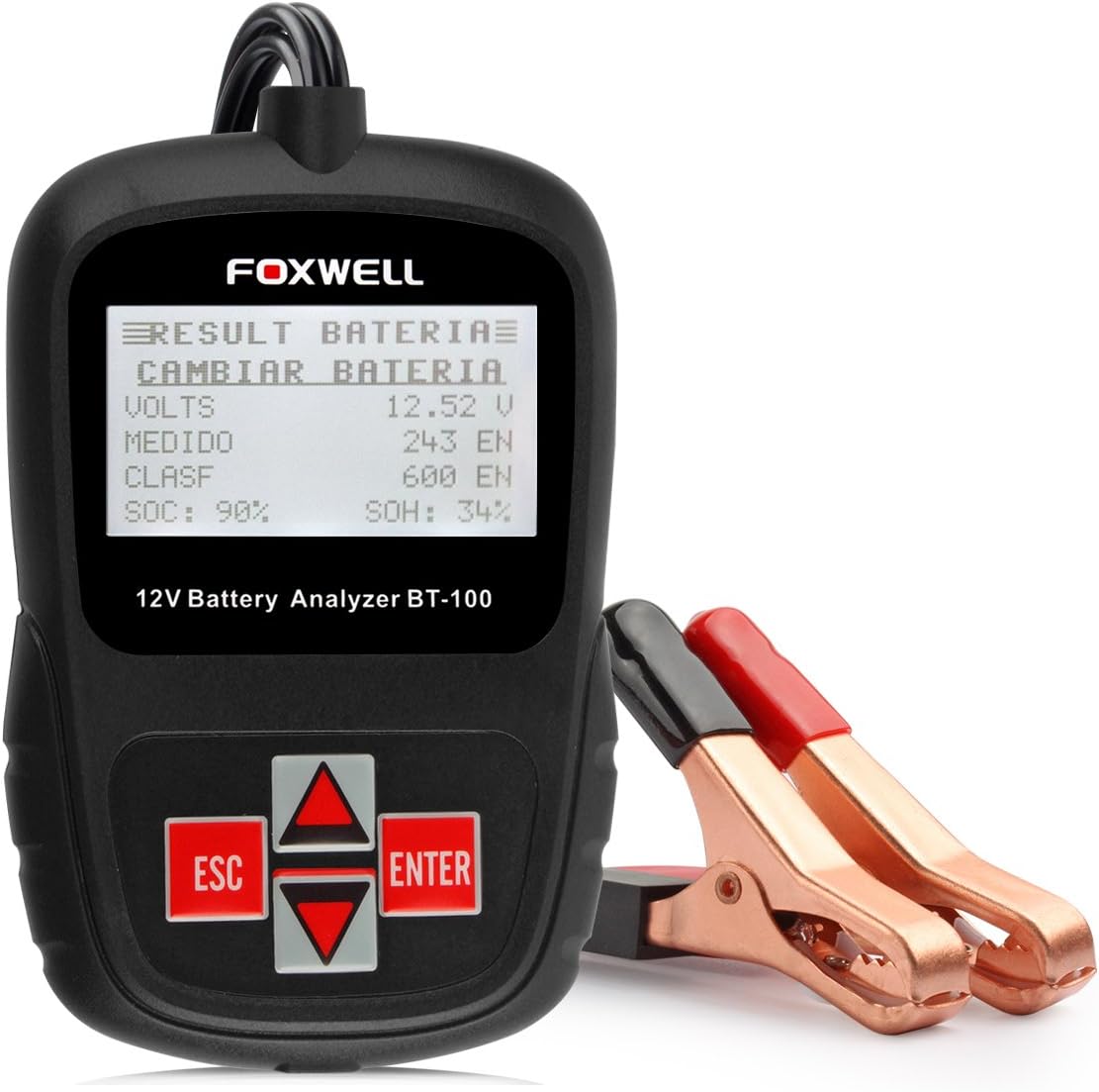 FOXWELL BT100 12 Volt Car Battery Tester 1001100 Cold Cranking Amps