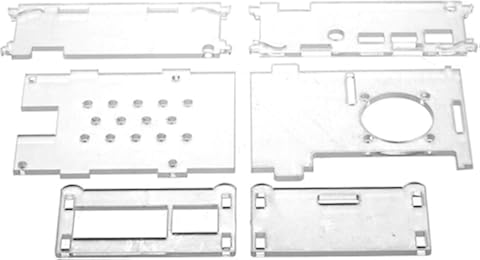 TEVISE Caso de acrílico Frambuesa Pi 4 Modelo Transparente con Ventilador de refrigeración disipadores de Frambuesa Pi Modelo 4 DIY Módulo