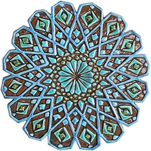 Moroccan decorative tile 11" Unique Handmade wall tile Moroccan decor turquoise MOROCCAN/R #4