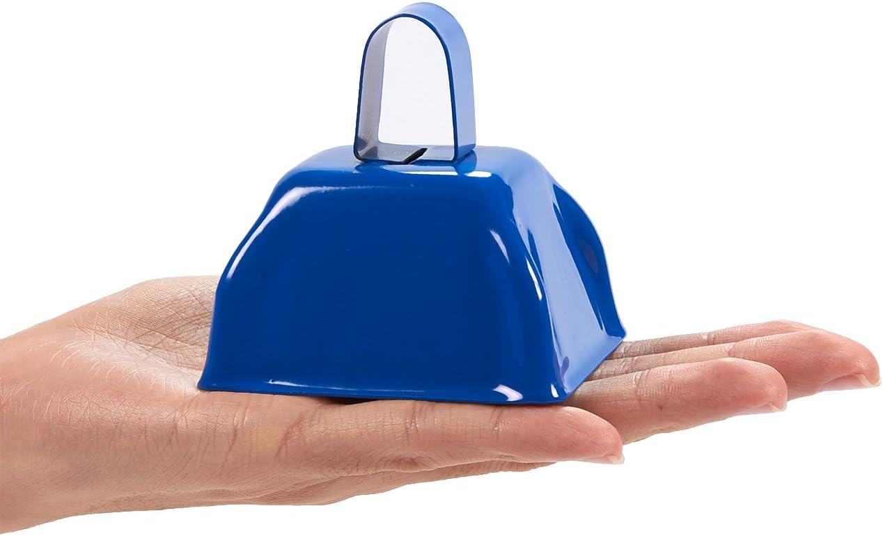 Blue Panda Cow Bell Set (12-Count) - Loud Bells with Handles, Cowbells, Noisemaker Call Bells for Football Games, Weddings, Classroom Use, Blue, 7.6 x 7.1 x 6.3 cm - Image 5