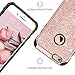 iPhone 6 Plus Case,iPhone 6S Plus Case,BENTOBEN Sparkly Glitter 2 in 1 Hard PC Laminated with Shiny Faux Leather Soft TPU Bumper Shockproof Protective Case for iPhone 6S Plus/6 Plus 5.5 Inch,Rose Gold