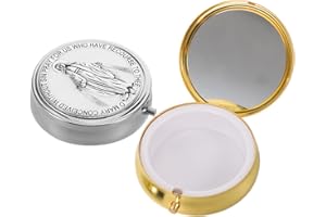 ARTSEWPLY 2pcs Catholic Rosary Keepsake Box Set with Metal Case, First Communion Rosary Holder for Small