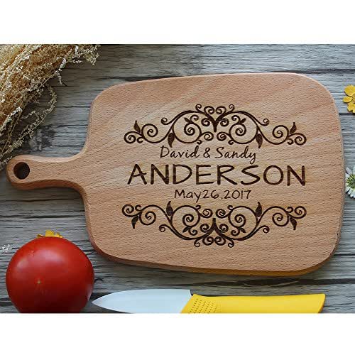 Personalized Bride and Groom Name Engraved Cutting Board