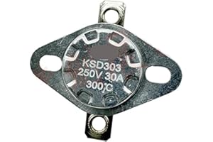 30A 250V Ceramic Thermostat KSD301/KSD303 M4 Screw Hole Temperature Control Switch Self Reset 1Pcs(Bend Foot Fixation,115C)
