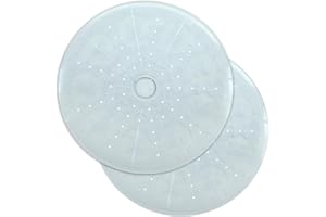 SlipX Solutions Power Grip Round Vinyl Standard Shower Stall Mat, 23” Round, Non-Slip for Elderly & Kids Bathroom, Essential Coverage, Drainage, 160 Suction Cups, Retro Style (2, Clear)